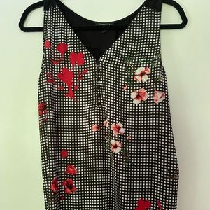 Express Women's Black Floral Blouse